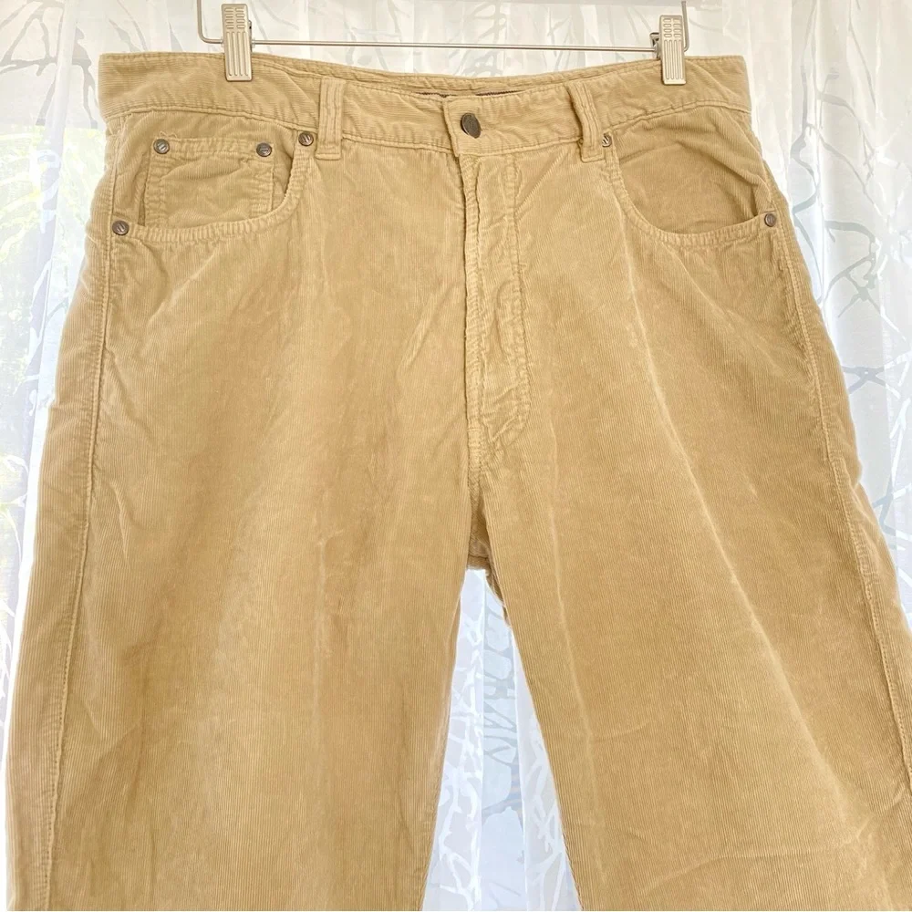 ERMENEGILDO ZEGNA Tan khaki Corduroy straight leg Pants - Picture 2 of 12